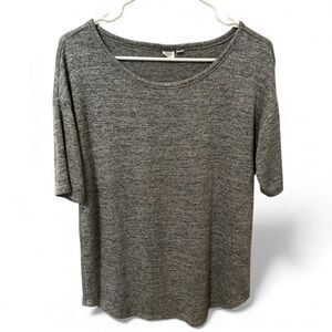 GAP Women's Grey Marl Dolman Sleeve Relaxed Fit Soft Knit T-Shirt Tee Top Size S